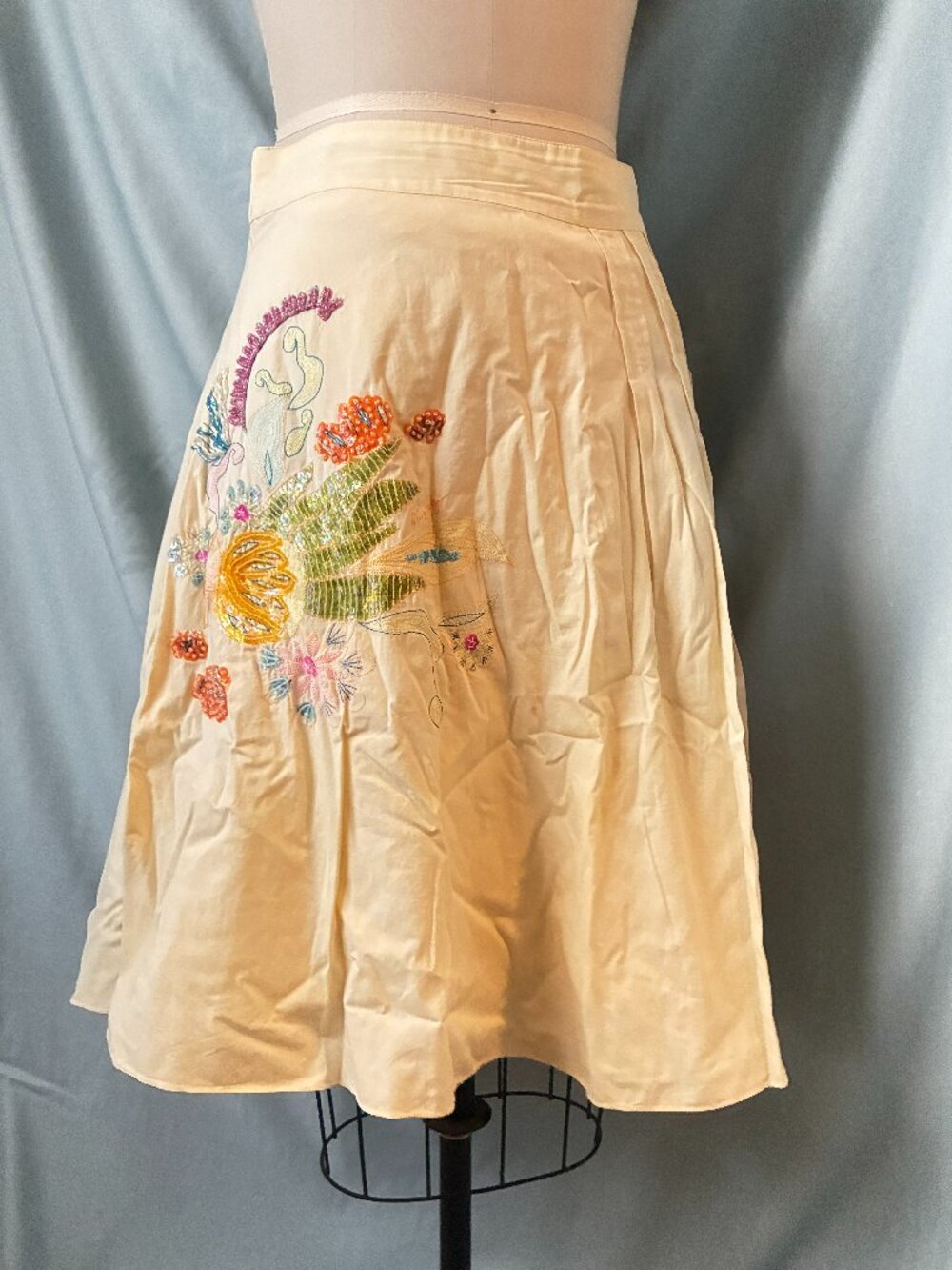 Miss Sixty Skirt yellow with sequin/beads/embroidery (vintage 2000's)